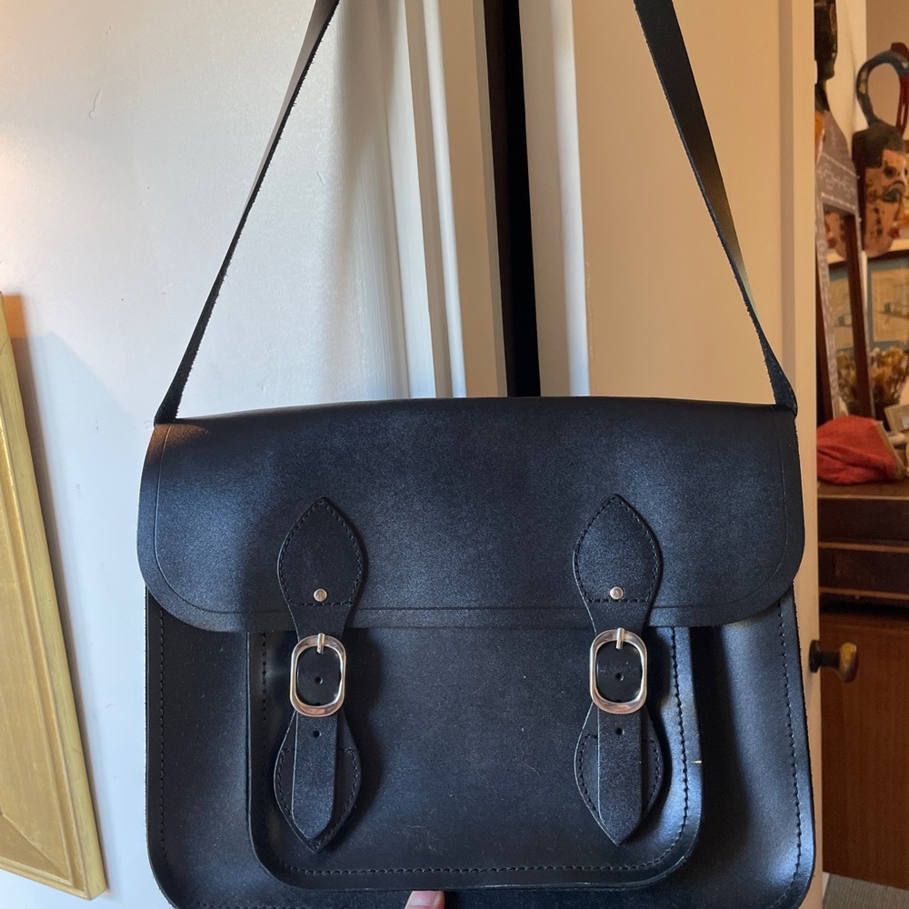 Black Leather Satchel Bag